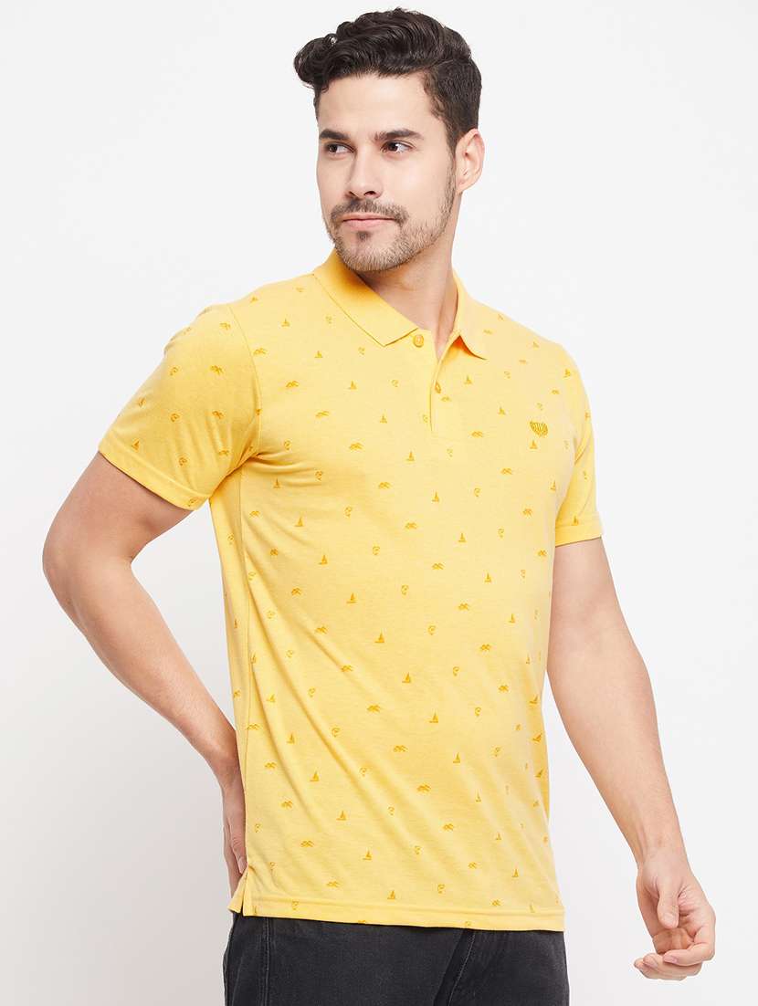 printed cotton blend polo t-shirt - 19420239 - Standard Image - 2