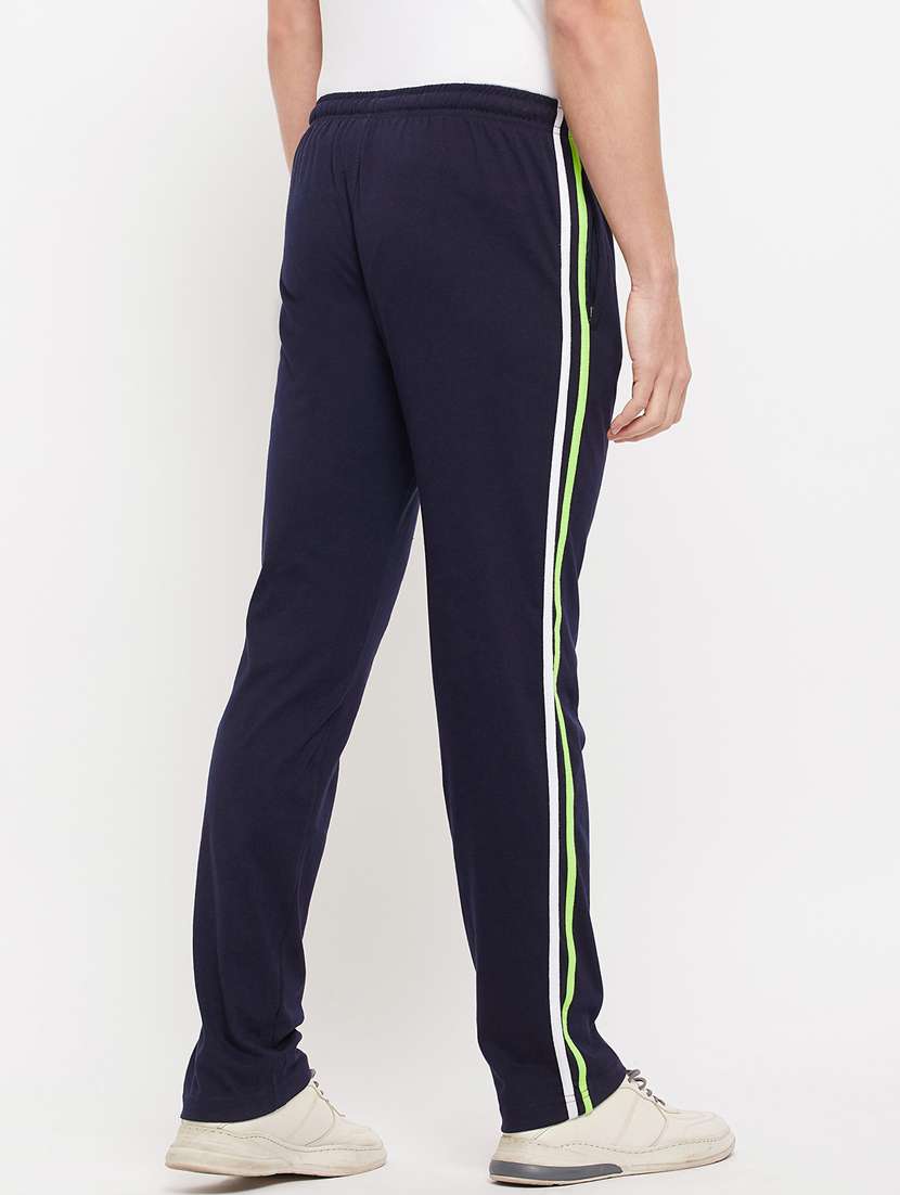 navy blue cotton blend  track pant - 19420770 -  Standard Image - 2
