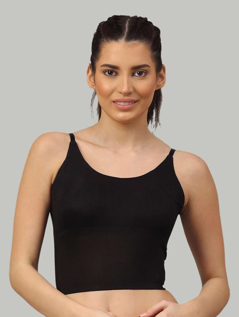 black poly spandex camisole