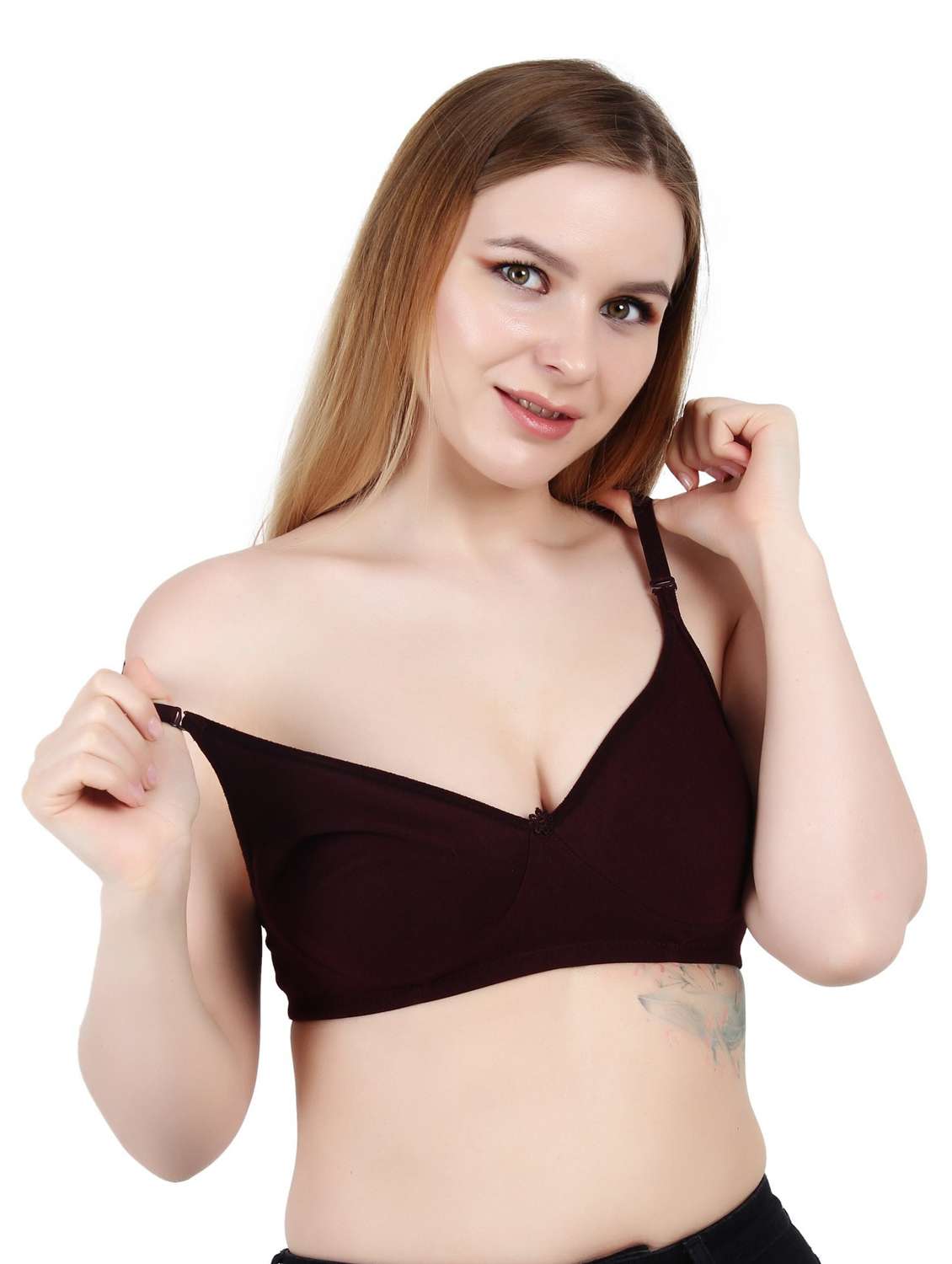 purple cotton blend tshirt bra - 19421154 -  Standard Image - 2