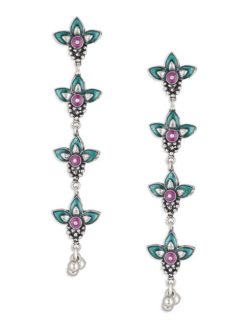 silver plated drop earring - 19421449 - Standard Image - 0
