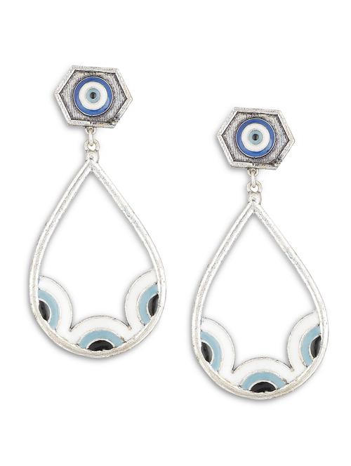 silver plated drop earring - 19421450 - Standard Image - 0