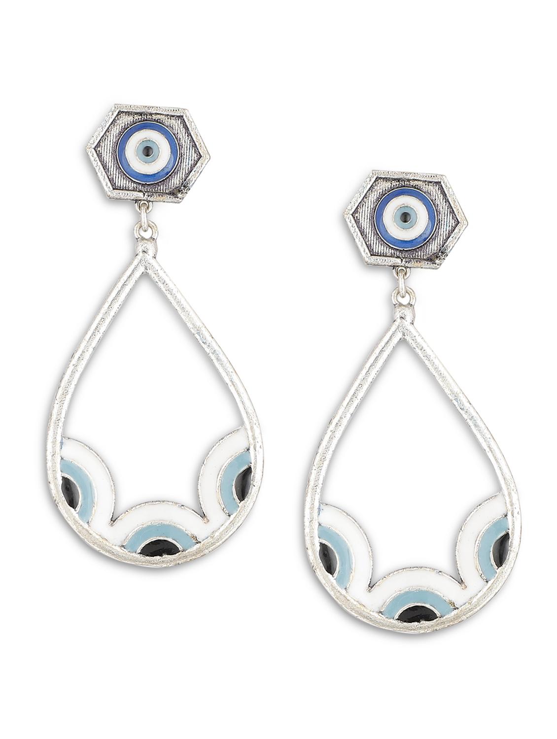 silver plated drop earring - 19421450 - Zoom Image - 0