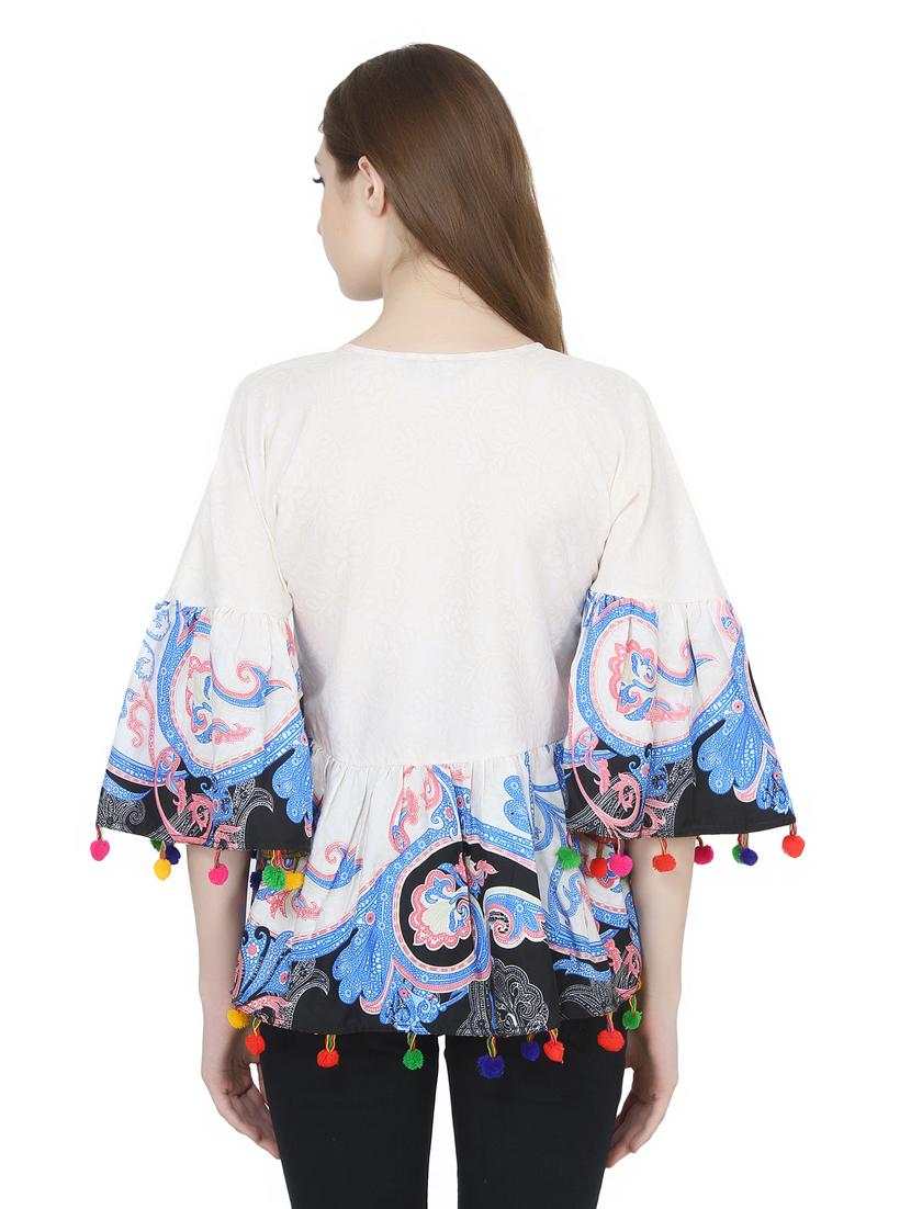 women's a line round neck top - 19421985 - Standard Image - 2