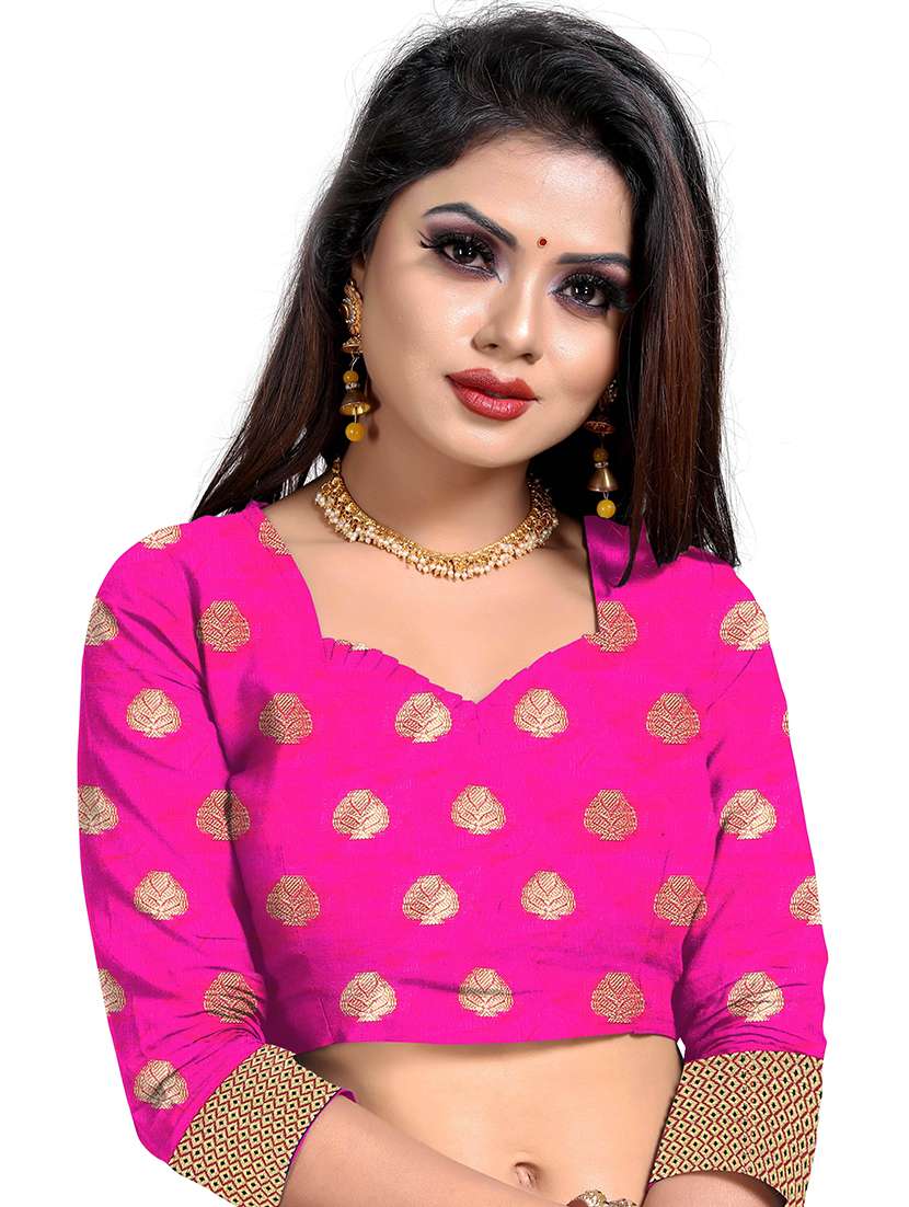 printed banarasi saree with blouse - 19423981 -  Standard Image - 2