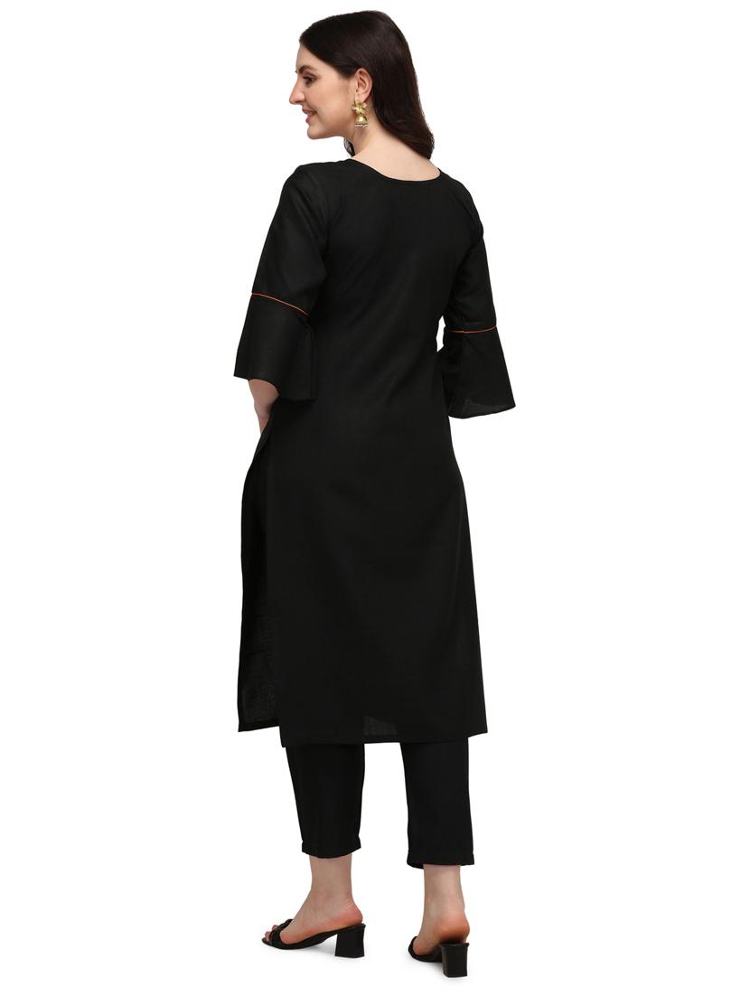 solid cotton blend straight kurta - 19427648 - Standard Image - 2