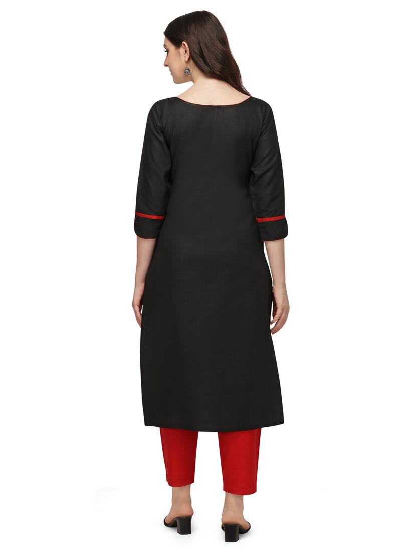 solids viscose a-line kurta - 19427673 - Standard Image - 2