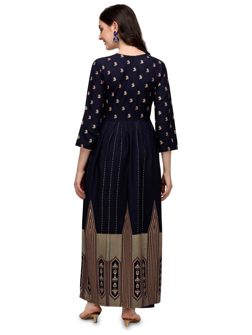 printed viscose a-line kurta - 19427696 - Standard Image - 2