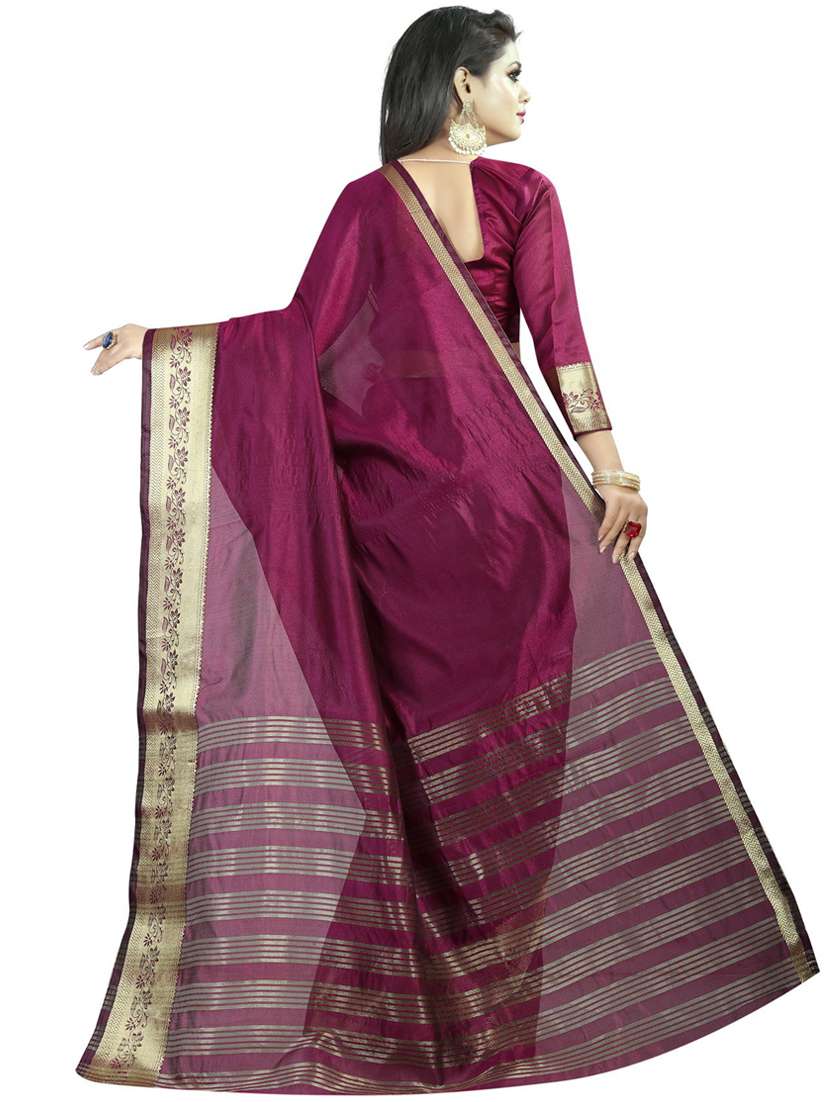 solids banarasi saree with blouse - 19429436 - Standard Image - 2