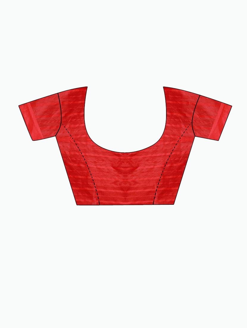 contrast bordered woven saree with blouse - 19429574 - Standard Image - 2