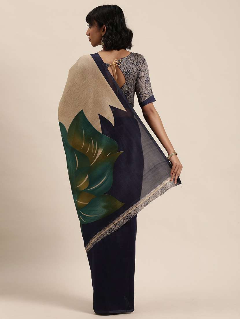 women's floral multi colored saree with blouse - 19430087 - Standard Image - 2