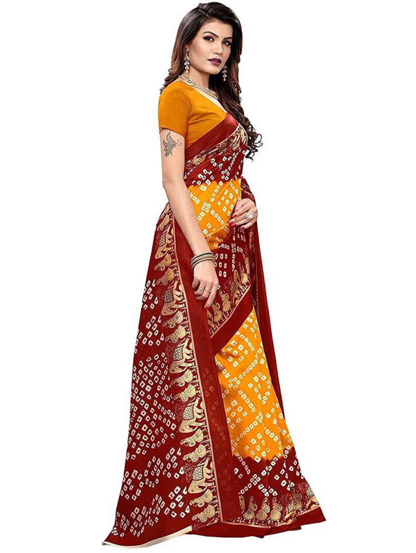 bandhani printed saree with blouse - 19430094 -  Standard Image - 2