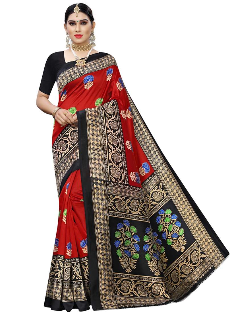 maroon printed saree with blouse