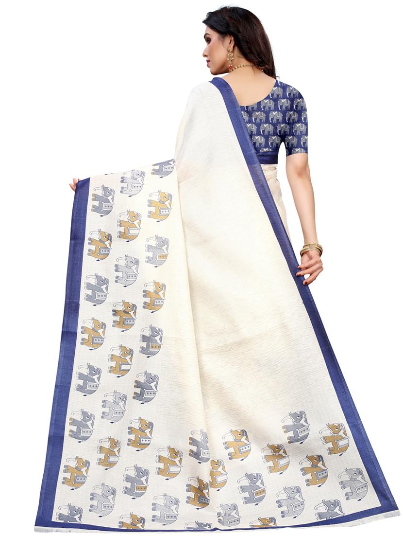 blue printed bollywood saree with blouse - 19430157 - Standard Image - 2