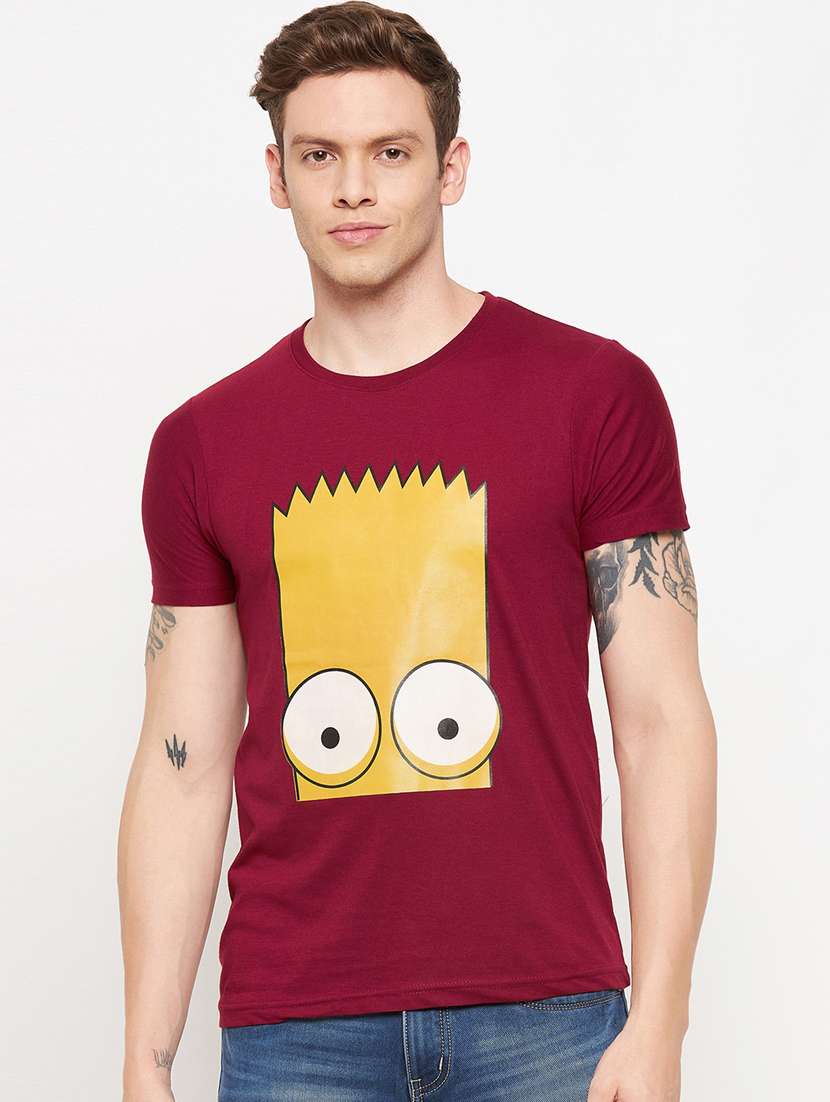men front print short sleeve t-shirt