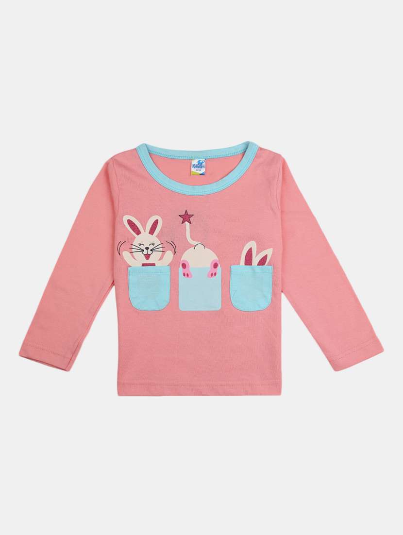 girl round neck cotton tee