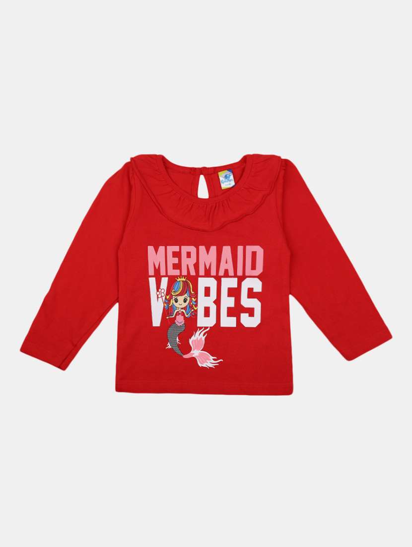 girl round neck cotton tee