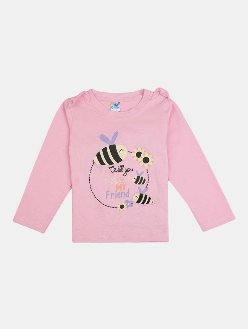 girls round neck regular tee