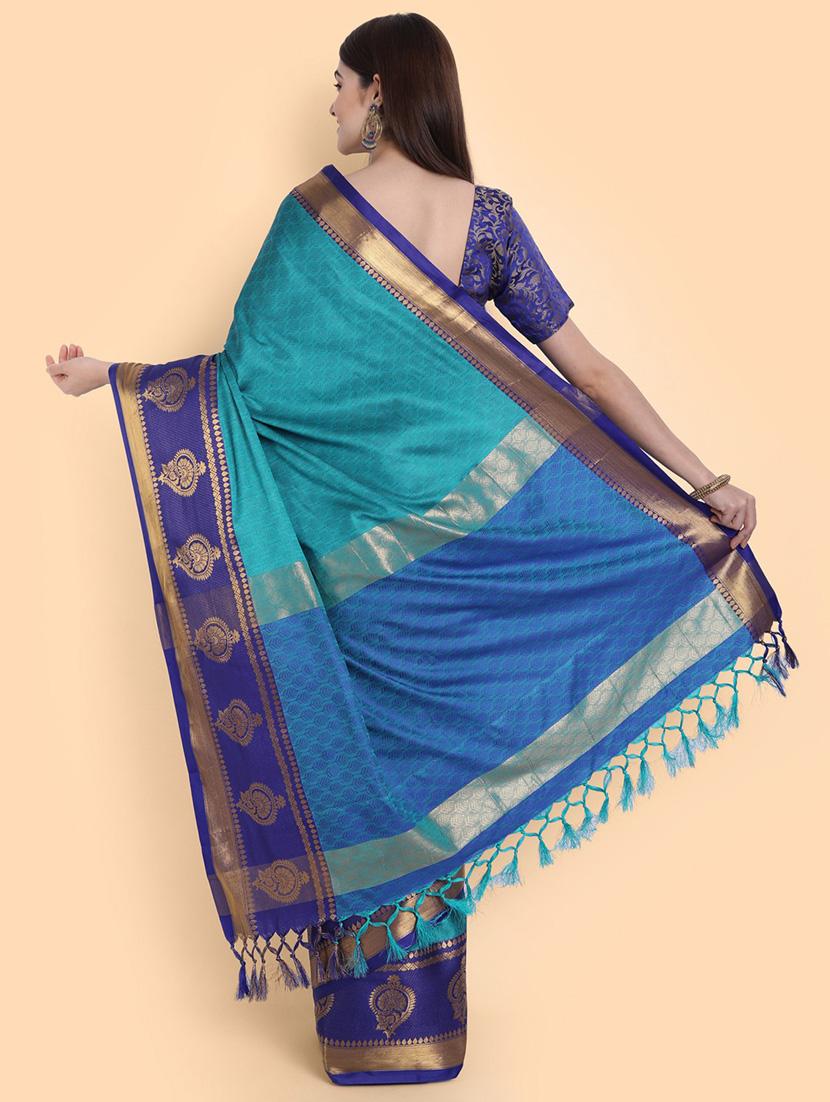 light blue self design saree with blouse - 19431572 - Standard Image - 2