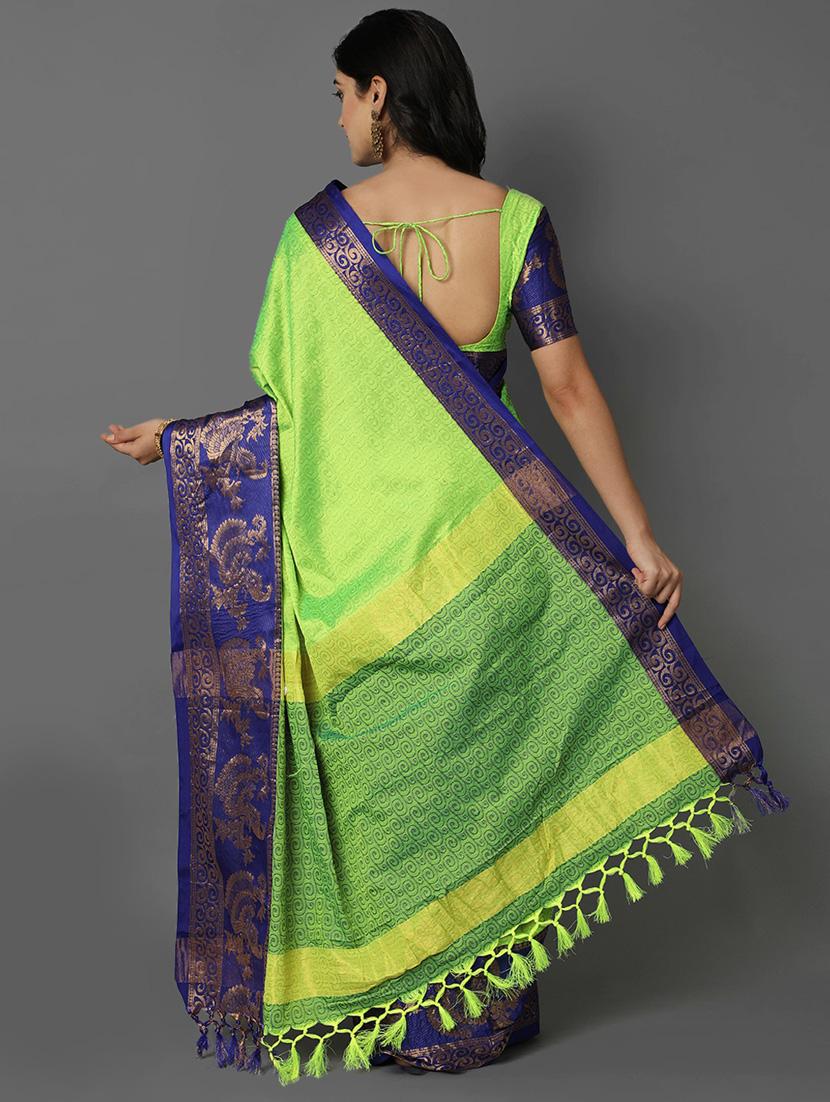 green self design saree with blouse - 19431582 - Standard Image - 2