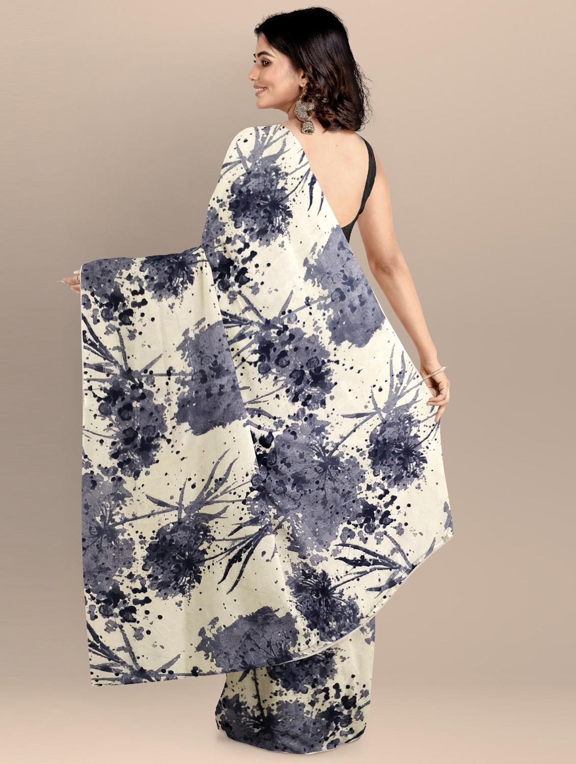self design printed saree with blouse - 19431764 - Standard Image - 2
