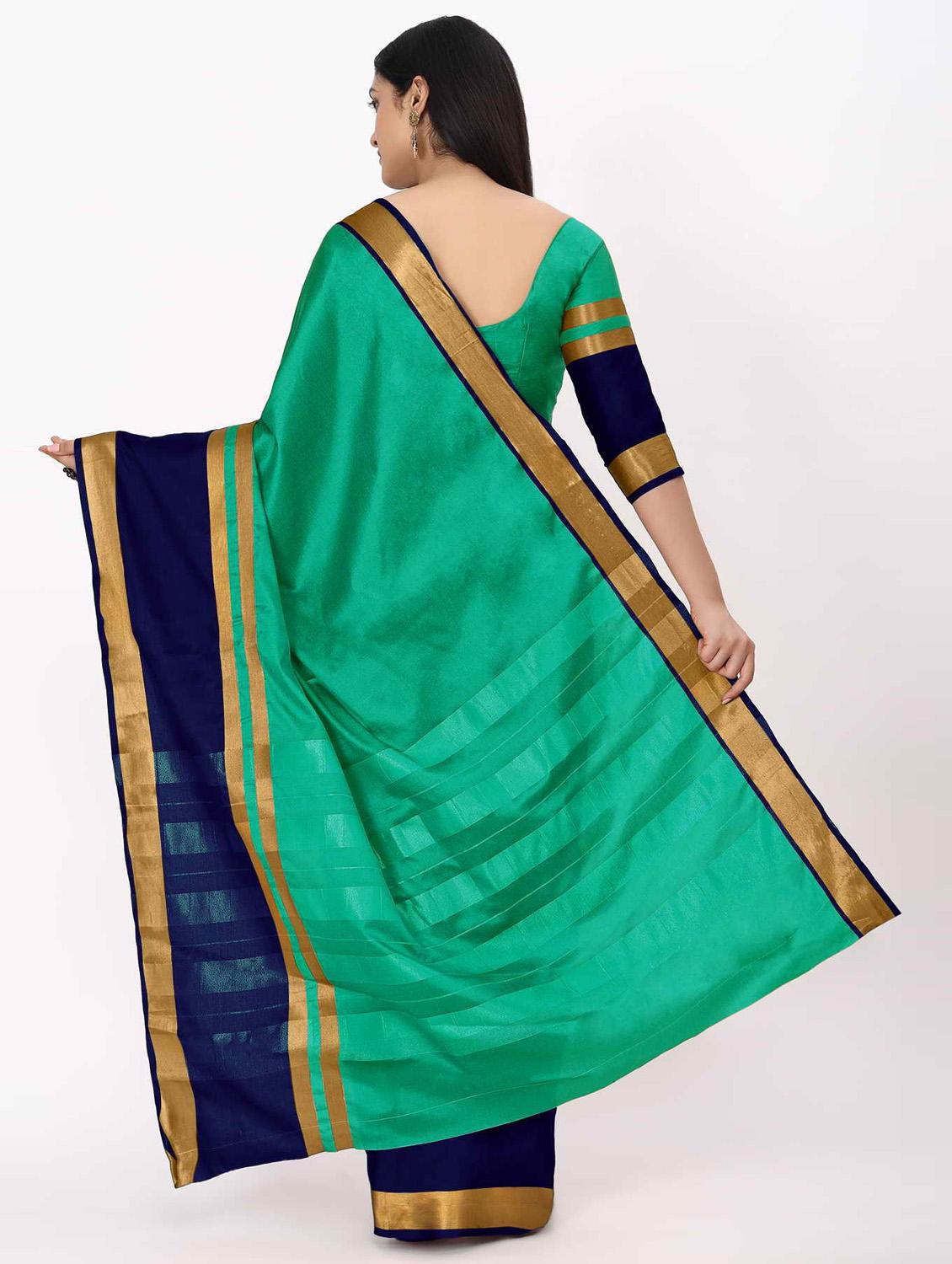 self design solid saree with blouse - 19431833 - Standard Image - 2