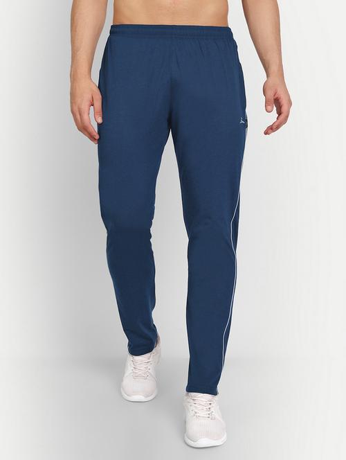 blue solid full length track pant - 19433392 - Standard Image - 0