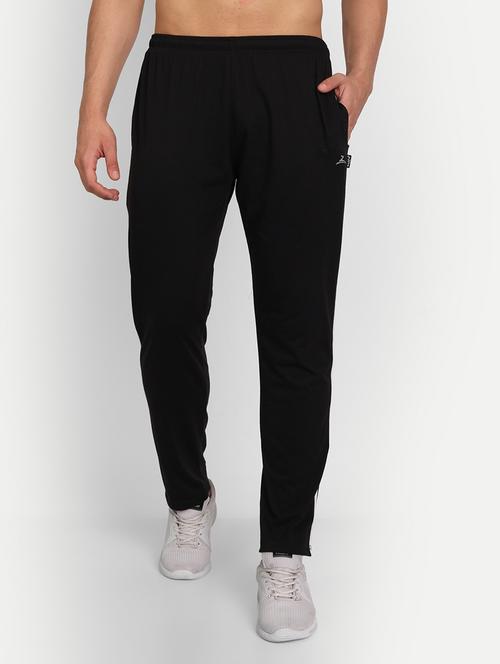 black solid full length track pant - 19433412 -  Standard Image - 0