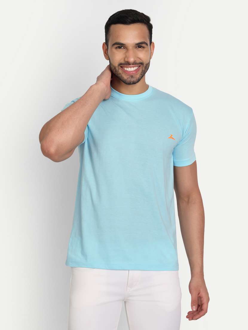 blue solid t-shirt