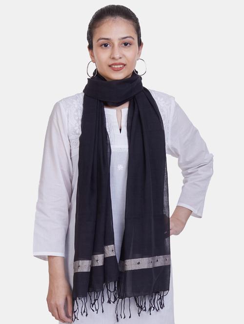 black solid scarf - 19434539 - Standard Image - 0