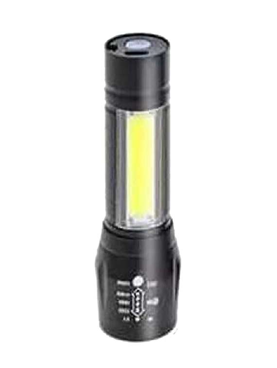 rsct 3 modes led mini torch light portable led cob rechargeable with long range light torch (black, 10 cm, rechargeable)