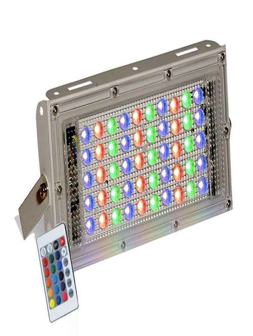 rsct 50 watt rgb slim ip65 metalled flood outdoor light multicolour waterproof brick light multi with remote - 19435066 - Standard Image - 0