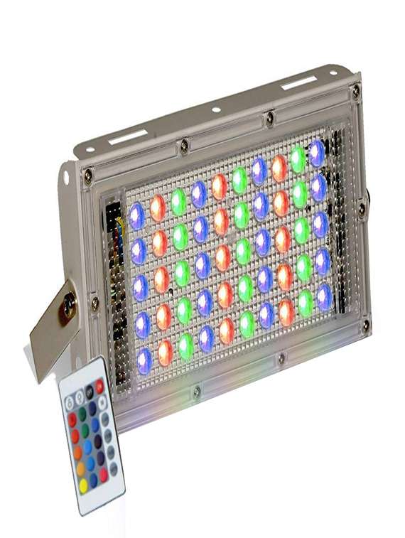rsct 50 watt rgb slim ip65 metalled flood outdoor light multicolour waterproof brick light multi with remote - 19435066 - Zoom Image - 0