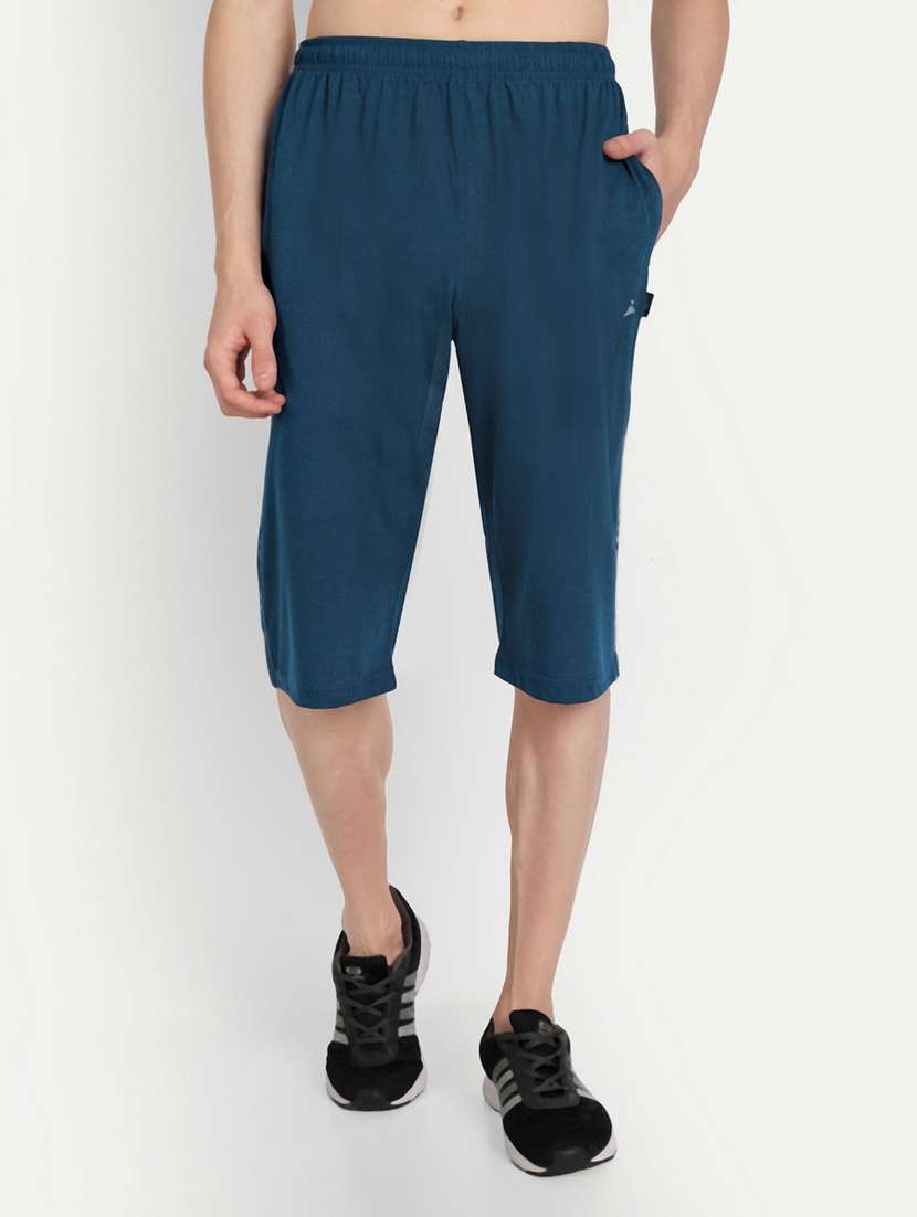 men solid mid rise three fourth 
