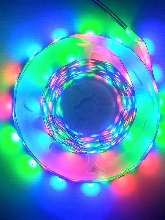 rsct 4 meter 2835 led light non waterproof led strip fall ceiling light for diwali with adaptor/driver 60 led/meter ( multi)