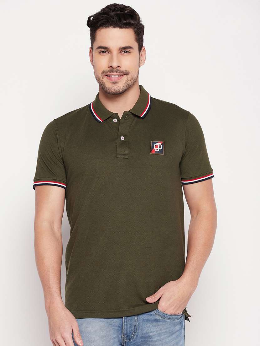 men polo neck plain t-shirt
