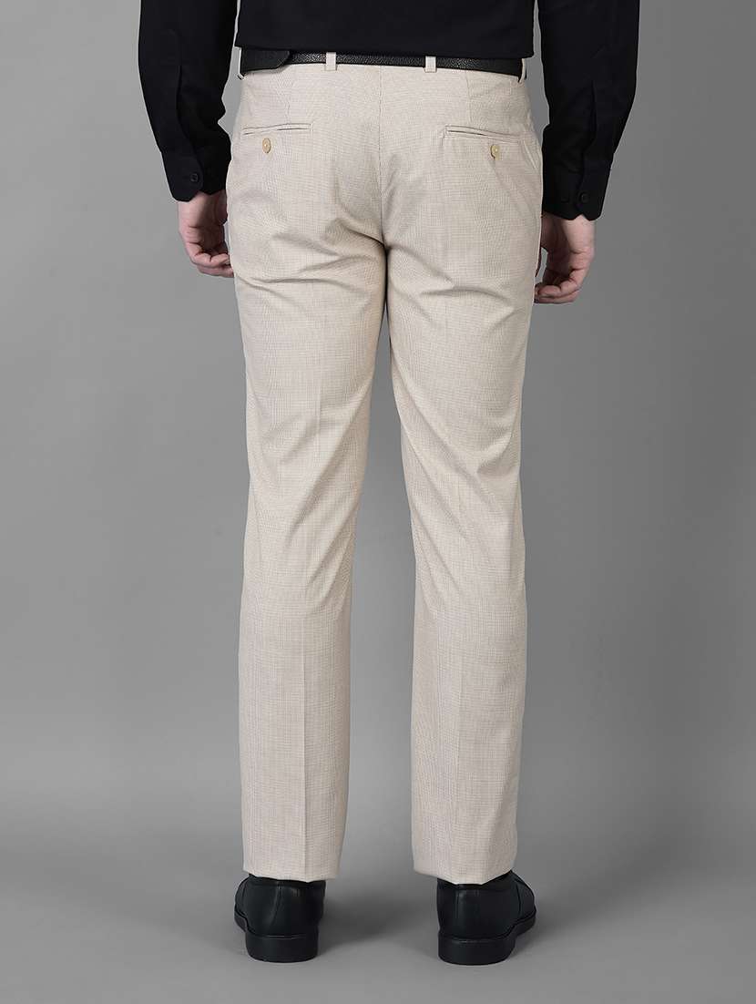 beige  flat front formal trouser - 19435854 -  Standard Image - 2
