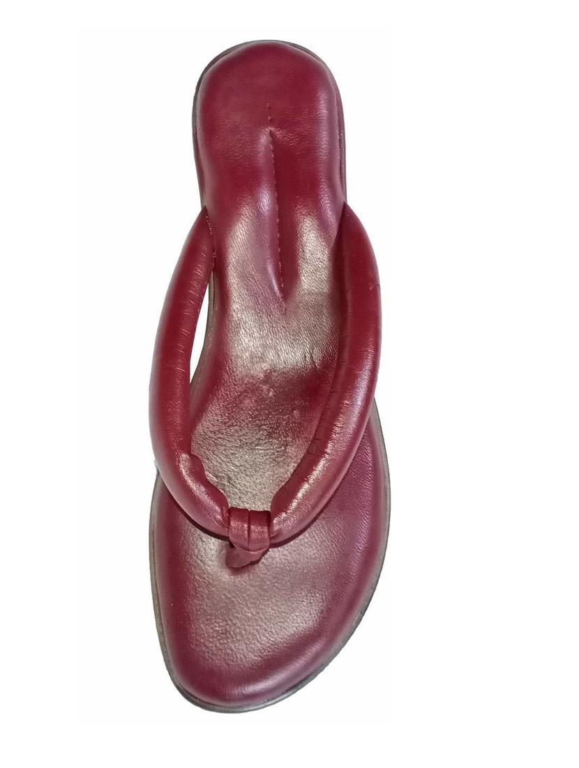 maroon leather slip on sandals - 19436078 - Standard Image - 2