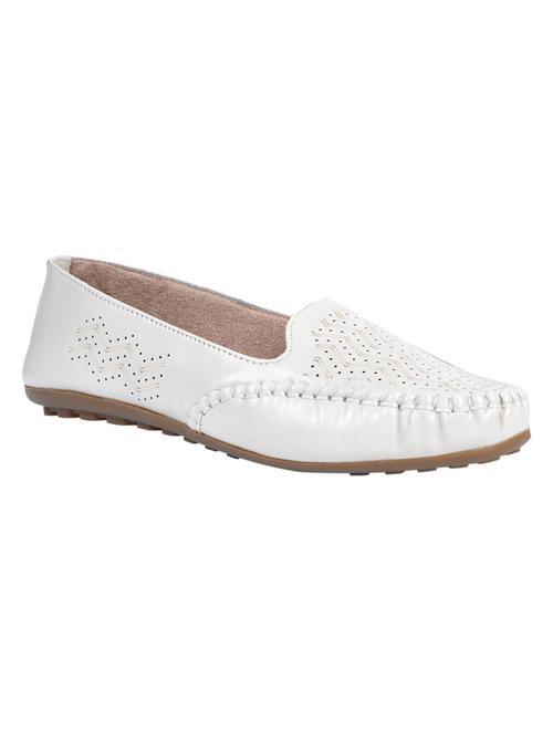 white cut work slip-on loafers - 19436111 -  Standard Image - 0