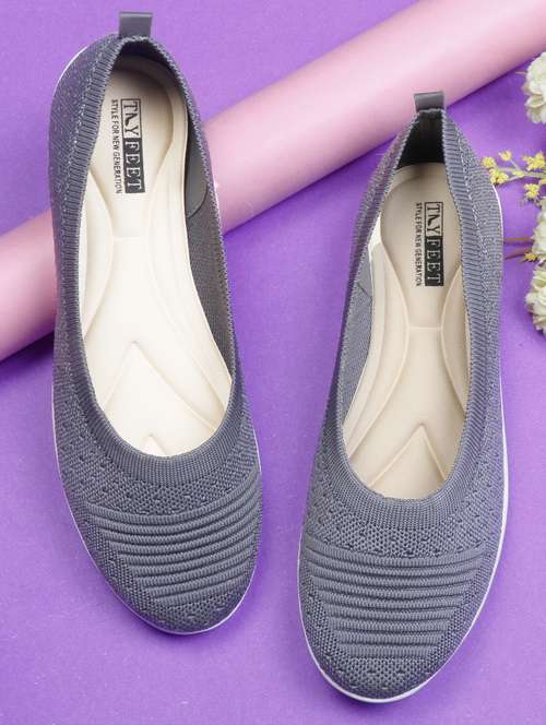 grey slip on ballerina - 19436599 -  Standard Image - 0