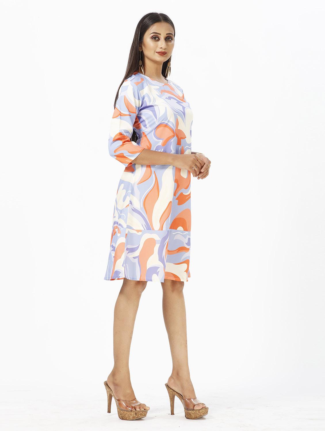 grey crepe aline dress - 19437019 - Standard Image - 2