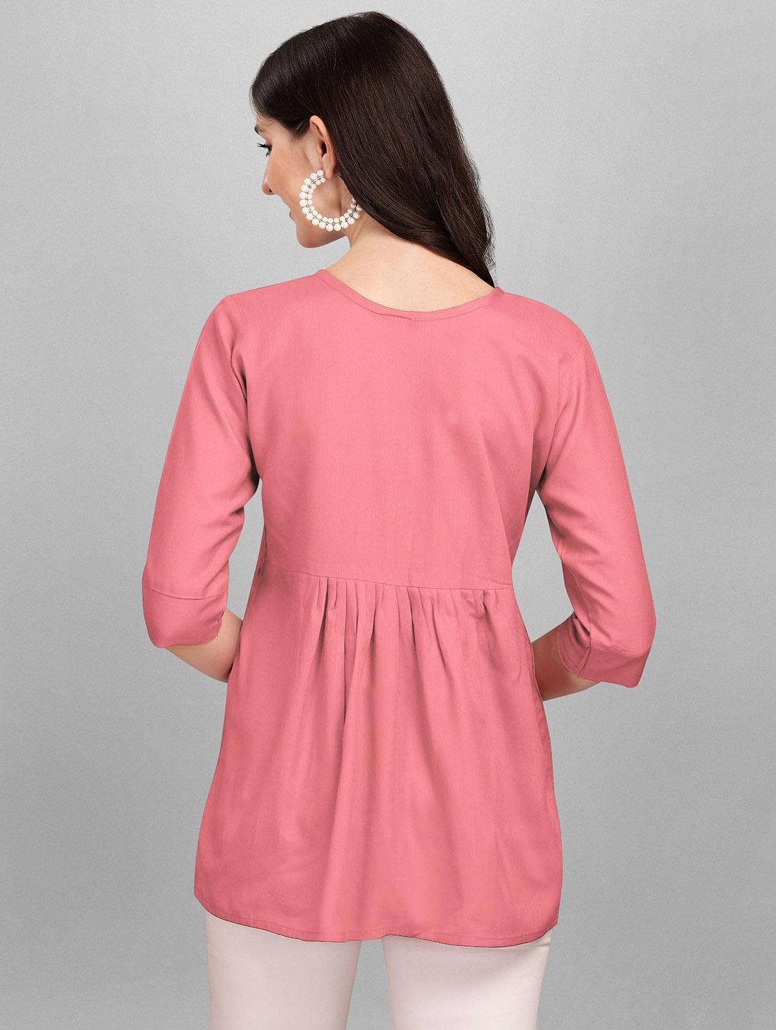 pink rayon regular top - 19437041 - Standard Image - 2