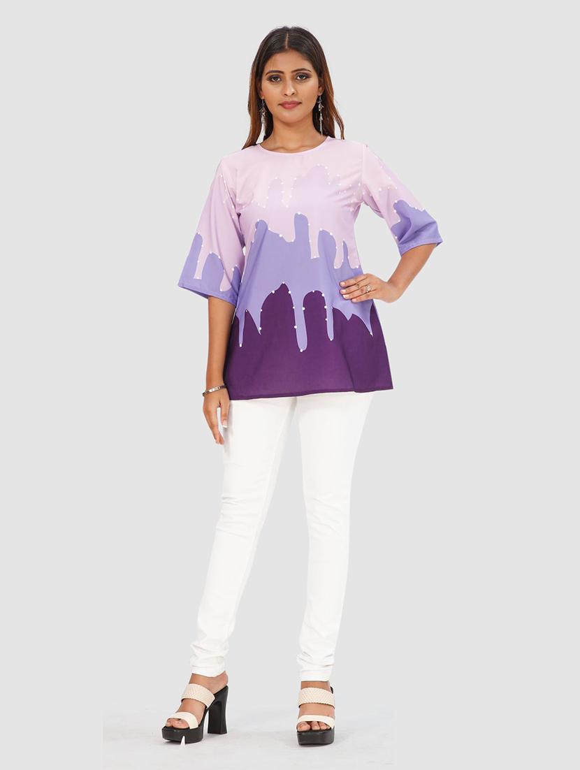 multi colored colored block a-line top - 19437076 - Standard Image - 2