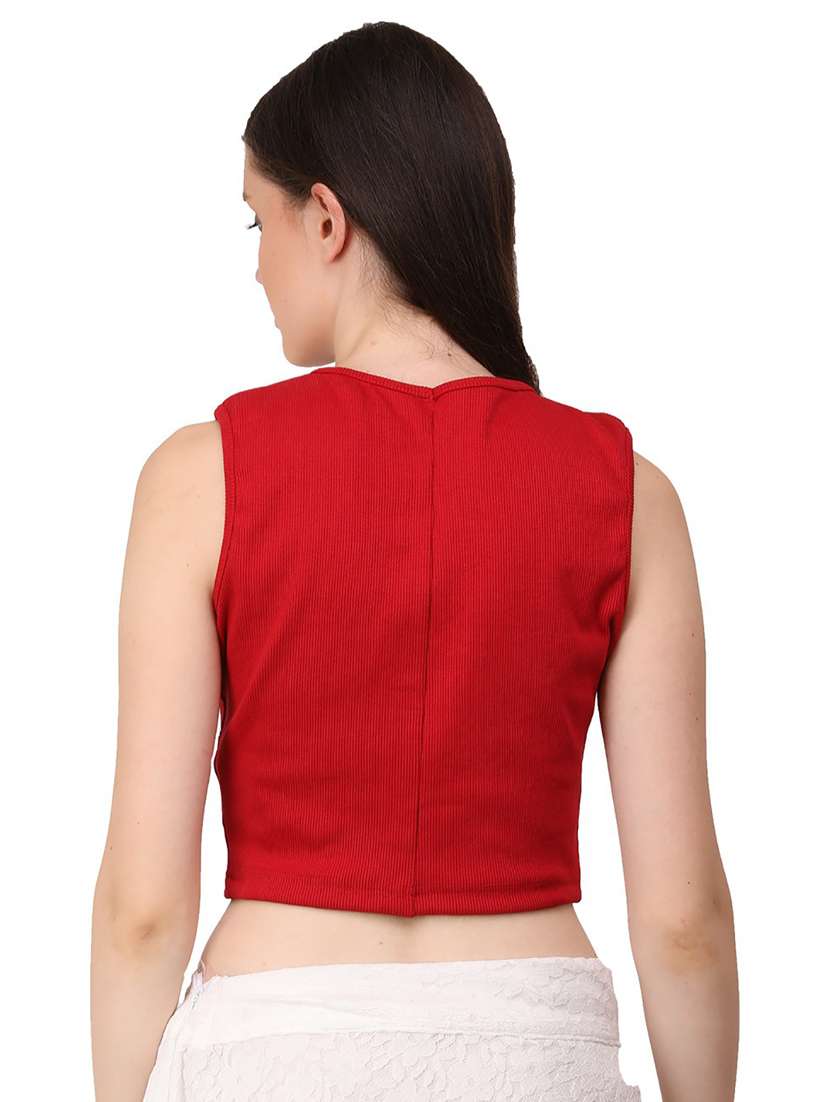 women's crop round neck top - 19438029 -  Standard Image - 2