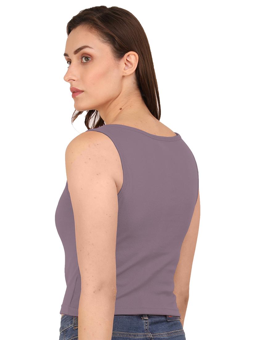 women's crop notch neck top - 19438110 - Standard Image - 2