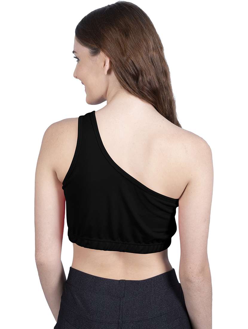women's crop single shoulder top - 19438289 -  Standard Image - 2