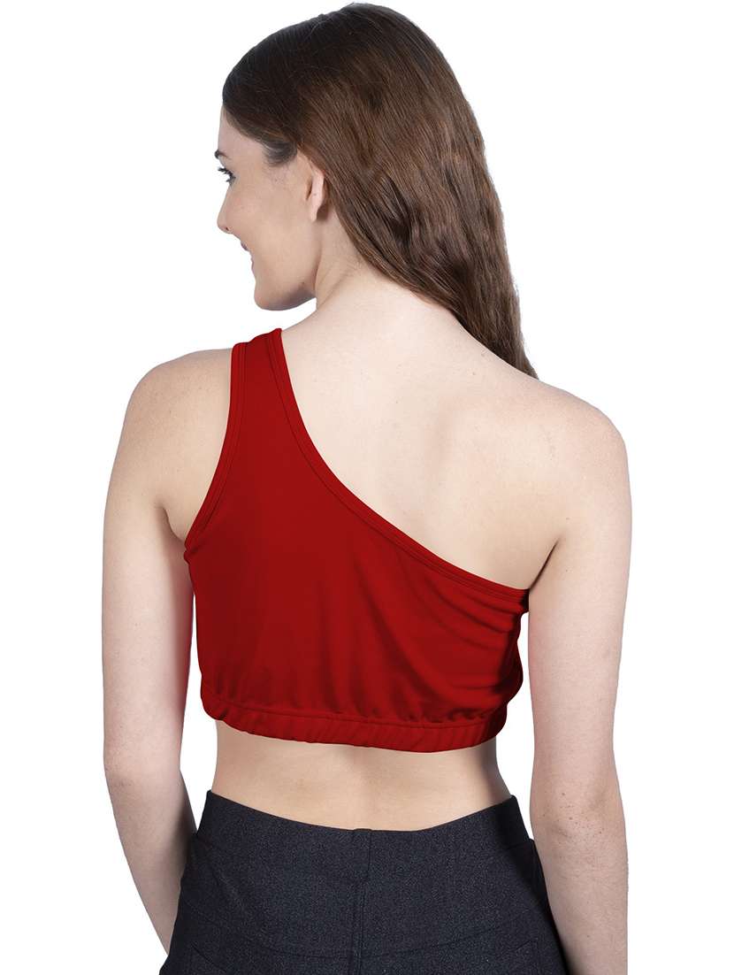 women's crop single shoulder top - 19438292 -  Standard Image - 2