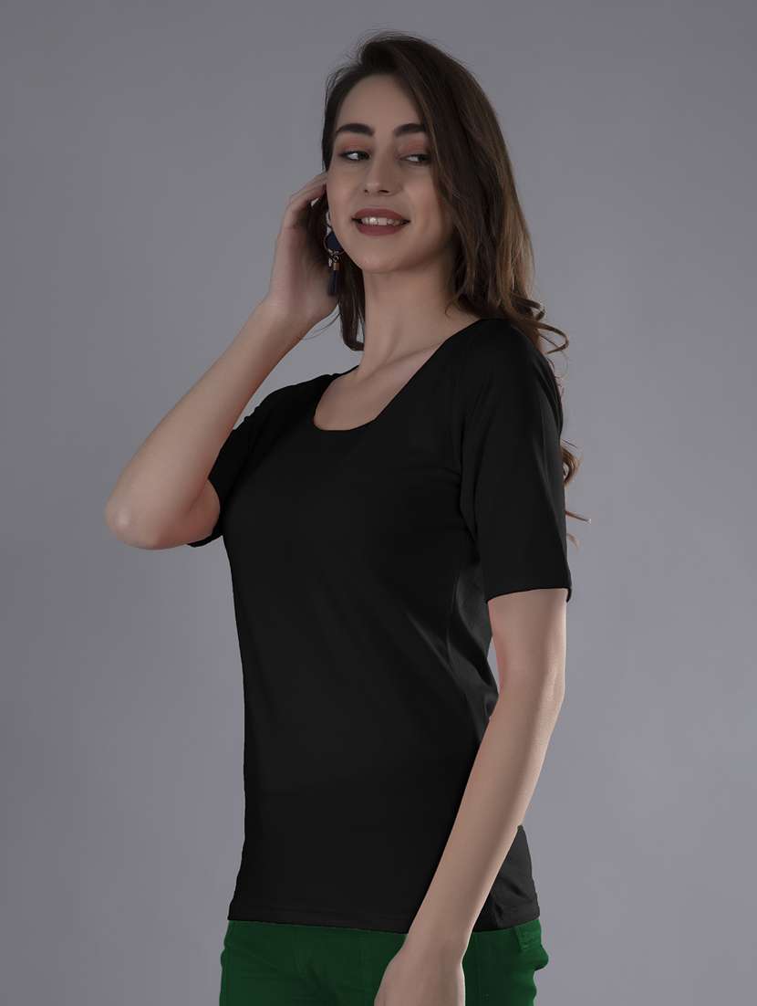 women's plain scoop neck t-shirt