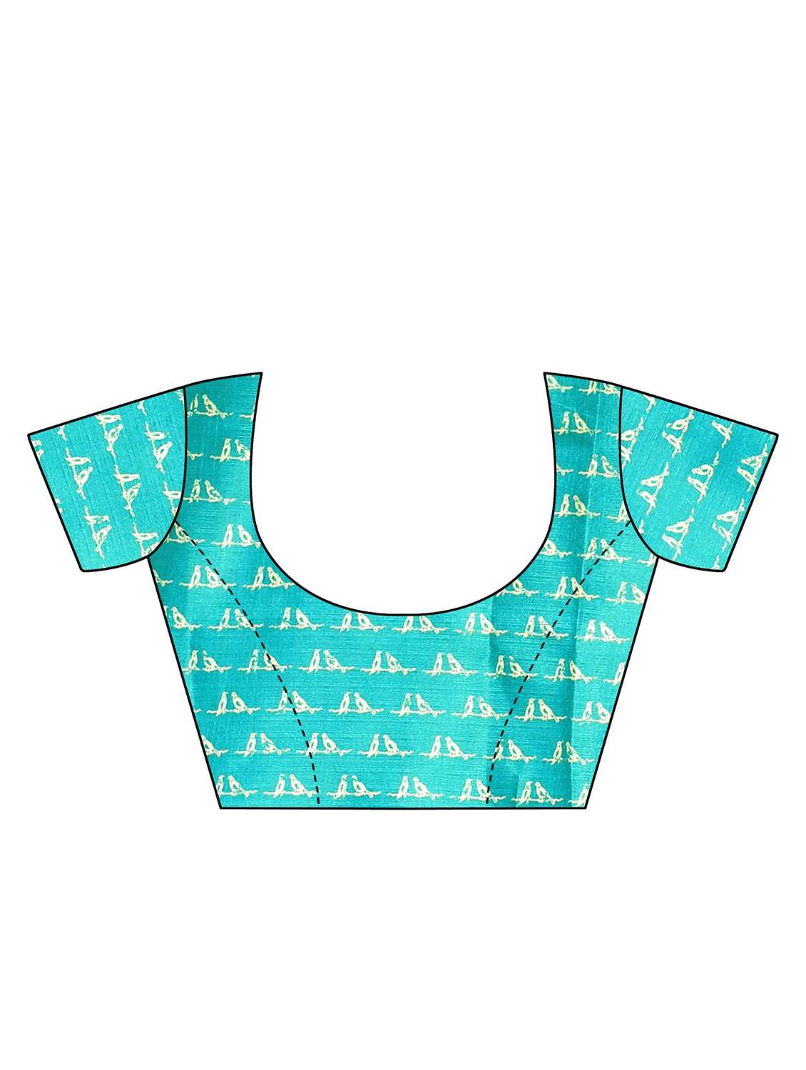 contrast bordered printed saree with blouse - 19439249 -  Standard Image - 2