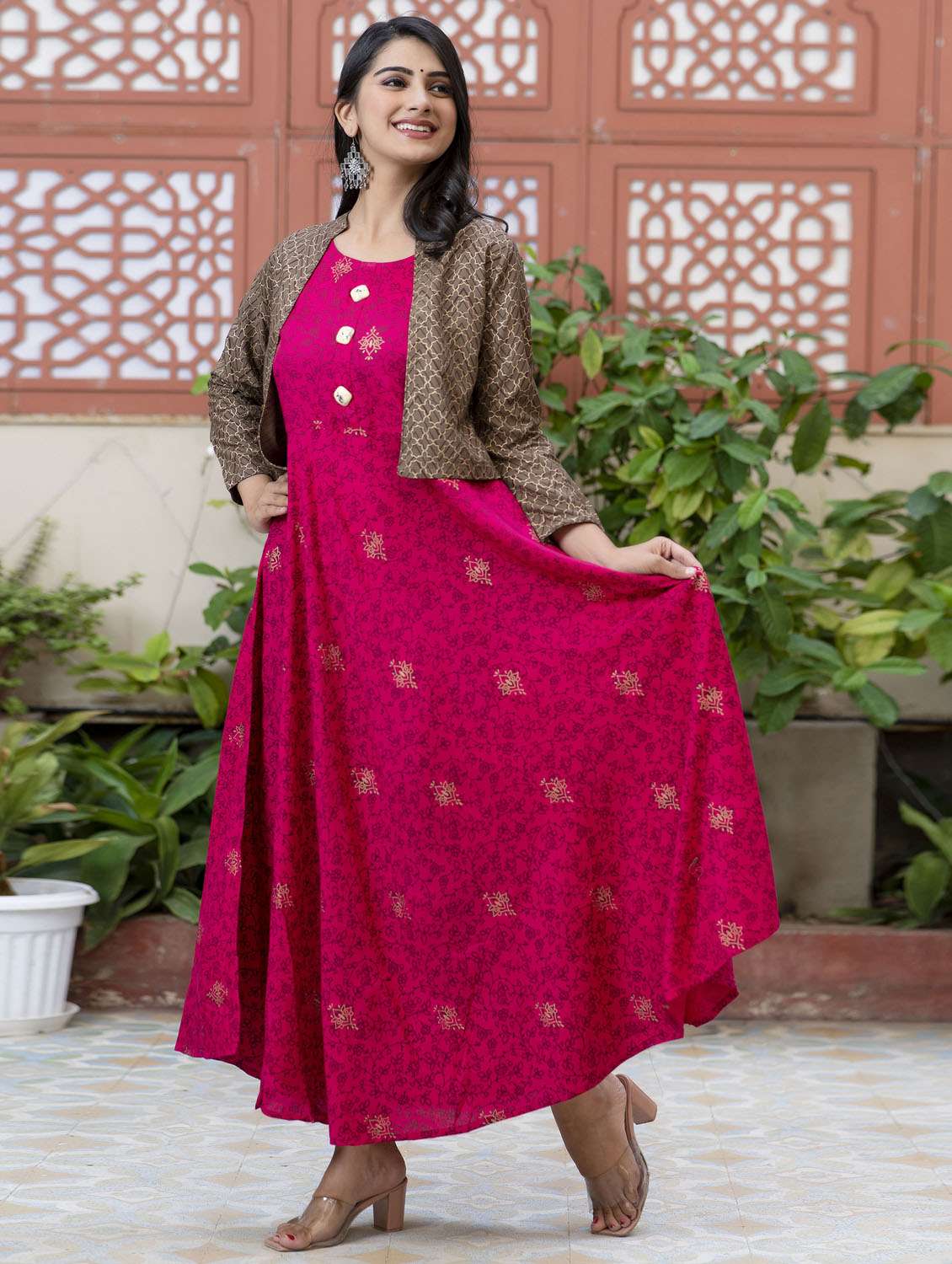women's kurta with jacket kurta - 19440738 -  Standard Image - 2